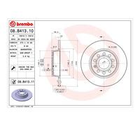 BREMBO UV Coated Solid Brake Discs Pair With Screws - 08.B413.11 - Quality