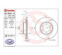 Brembo Brake Disc 09.A204.11 - Vented Front 338mm - Fits Toyota 4Runner, LandCruiser Prado, Lexus