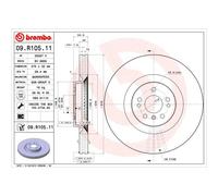 BREMBO UV Coated Vented Brake Disc - Front Axle - Fits Mercedes - 09.R105.11
