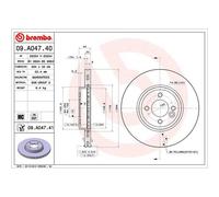 BREMBO UV Coated Vented Brake Disc Pair - Fits Mini - 09.A047.41 - OE Quality
