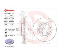 BREMBO Brake Disc Vented Front Axle Braking Fits Mercedes-Benz A-Class B-Class