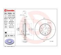 BREMBO UV Coated Vented Brake Discs Pair - 09.7629.11 - OE Performance