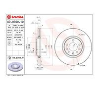 BREMBO UV Coated Vented Brake Discs Pair - 09.9369.11 - OE Performance