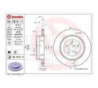 BREMBO UV Coated Vented Brake Discs Pair - Rear Axle - Fits Subaru - 09.7813.11