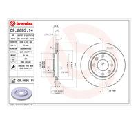 BREMBO UV Coated Vented Brake Discs Pair With Screws - 09.8695.11 - Quality
