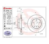 BREMBO UV Coated Vented Brake Discs Pair With Screws - Fits BMW - 09.9793.11