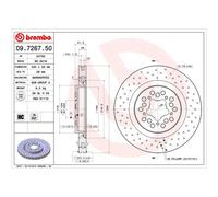 Brembo Rear Single Vented Brake Disc 09.7267.50 - Fits Ferrari