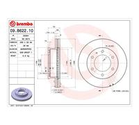 Brembo Brake Disc 09.B622.10 - Front Pair, Internally Vented (Fits Ford Ranger, Mazda B-Series)
