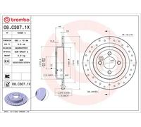 Brembo Xtra 2 x Rear Brake 280mm Disc Set fits Mini Mini Mini Clubman 08.C307.1X