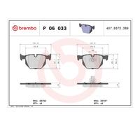 BREMBO P 06 033X Brake pad set