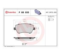 Brake Pads Set P68033X Front Genuine Brembo 410601817R 410604775R 410608481R