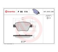 BREMBO P 85 114X Brake pad set
