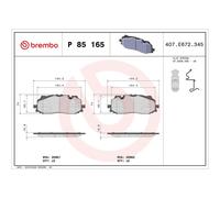 Brembo Brake Pad Set P85165X Front Genuine - Fits Audi VW Cupra - 4K0698151/AA/C