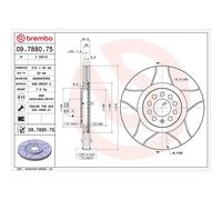 Brembo Brake Disc 09.7880.75 Internally Vented 2x Front - VW Audi Seat Skoda