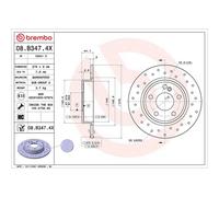 Brembo Xtra Line Solid Brake Disc Pair - Drilled - 08.B347.4X Fits Mercedes