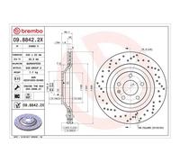 Brembo Xtra Line Vented Brake Disc - Drilled 09.8842.2X Fits Audi - High Quality