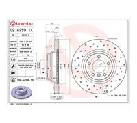 Brembo Brake Disc 09.A259.1X Xtra Line Drilled Vented for BMW 1 (E81) 130 i