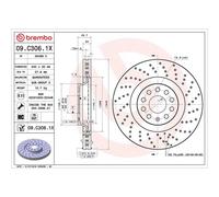 Brembo Xtra Line Vented Brake Disc - Drilled 09.C306.1X - High Quality