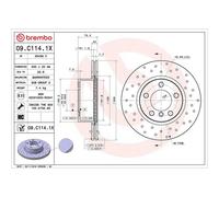1X Brake disc BREMBO 09.C114.1X for BMW 1 (F21) 2 2011-2019
