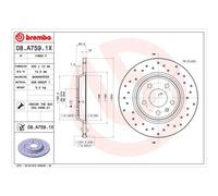 BREMBO Xtra Solid Brake Discs Pair With Screws - Drilled - 08.A759.1X - Quality