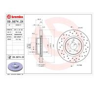 BREMBO Xtra Vented Brake Discs Pair - Drilled - 09.5674.2X - OE Performance