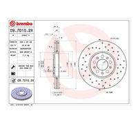 BREMBO Xtra Vented Brake Discs Pair - Drilled - 09.7010.2X - OE Performance