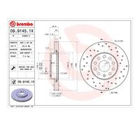 BREMBO Xtra Vented Brake Discs Pair - Drilled - 09.9145.1X - OE Performance