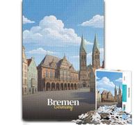 Bremen Cityscape with Town Hall and Cathedral Jigsaw Puzzle, 1000 Pieces | Visual matching and sorting - a clear section-by-section approach on quiet evenings.