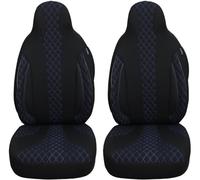 BREMER SITZBEZÜGE 2 Pcs Car Seat Covers Compatible with SsangYong Tivoli Driver and Passenger 2015 Onwards Car Seat Covers with Black and Blue Stitching
