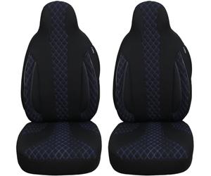 BREMER SITZBEZÜGE 2 Pcs Car Seat Covers Compatible with SsangYong Tivoli Driver and Passenger 2015 Onwards Car Seat Covers with Black and Blue Stitching