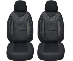 BREMER SITZBEZÜGE Car Seat Covers Compatible with VW ID.3 Driver & Passenger Set from 2020 / Car Seat Covers Set Car Seat Covers Protective Cover Set Car Seat Covers Pack of 2 in Black
