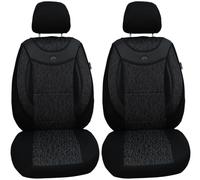 BREMER SITZBEZÜGE Car Seat Covers Compatible with VW T7 Multivan Driver & Passenger Set from 2021 / Car Seat Covers Set Car Seat Covers Pack of 2 in Black/Grey Pattern