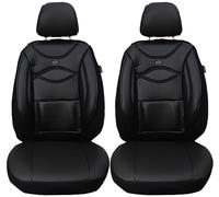 BREMER SITZBEZÜGE Custom Car Faux Leather Protective Covers Compatible with Mazda CX-3 Driver & Passenger from 2015 / Textile Leather Protective Cover Set, Car Seat Covers, Pack of 2, in Black (D104)