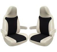 BREMER SITZBEZÜGE Custom Seat Covers, Compatible with RV, Driver & Passenger Seats, Colour Code: 828 (beige black)