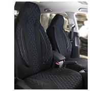 BREMER SITZBEZÜGE Custom Seat Covers Compatible with Volvo S40 Cross Country Driver & Passenger from 2012 PL406 Black/Blue Stitching