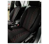 BREMER SITZBEZÜGE Custom Seat Covers Compatible with Volvo S90 Cross Country Driver & Passenger from 2017 N302 Black/Red Stitching