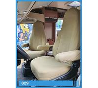 BREMER SITZBEZÜGE Custom Seat Covers Protective Covers Pilot Seats Driver and Passenger Set Compatible with Motorhome Fiat Ducato 829 Beige