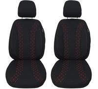 BREMER SITZBEZÜGE Dimensions Car Seat Covers Compatible with Skoda Roomster Driver & Passenger Set from 2006-2015,Car Seat Covers Protective Cover Set Car Seat Covers Pack of 2 in Black/Red Stitching