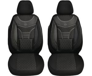 BREMER SITZBEZÜGE Dimensions car seat covers compatible with VW Polo 6R / 6C driver and passenger set from 2009-2016 / car seat covers protective cover set car seat covers set of 2 in black