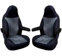 BREMER SITZBEZÜGE Dimensions of seat covers compatible with motorhome driver and passenger, colour number: 819 (black/grey)