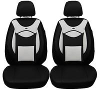 BREMER SITZBEZÜGE Dimensions Seat Covers Faux Leather for Car Seats Compatible with Opel Combo E 2018 Driver and Passenger Protective Covers Seat Protector Seat Cover FB:D108 (Black/White)