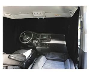 BREMER SITZBEZÜGE Front Window Sun Protection Camping Driver's Cab Curtains, Compatible with Mercedes Vito Viano W639, in Black