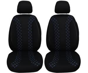 BREMER SITZBEZÜGE Measure Car Seat Covers Compatible with Nissan Note 1 Driver & Passenger Set from 2005-2013 / Car Seat Covers Protective Cover Set Car Seat Covers Pack of 2 in Black/Blue Stitching