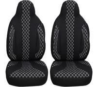 BREMER SITZBEZÜGE Measure Pilot Car Seat Covers Compatible with Audi A5 8T Driver & Passenger from 2007-2016 / Car Seat Covers Protective Cover Set Car Seat Covers Pack of 2 in Black/White Stitching