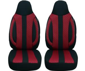 BREMER SITZBEZÜGE Measure Pilot Car Seat Covers Compatible with Ford EcoSport 2 Driver & Passenger from 2012 / Car Seat Covers Protective Cover Set Car Seat Covers Pack of 2 in Black/Wine Red