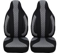 BREMER SITZBEZÜGE Measure Pilot Car Seat Covers Compatible with Jeep Cherokee KJ Driver & Passenger from 2001-2008 / Car Seat Covers Protective Cover Set Car Seat Covers Pack of 2 in Black/Grey