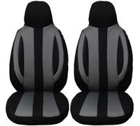 BREMER SITZBEZÜGE Measure Pilot Car Seat Covers Compatible with Jeep Compass 1 Facelift Driver & Passenger from 2011-2016 / Car Seat Covers Protective Cover Set Car Seat Covers Pack of 2 in Black/Grey