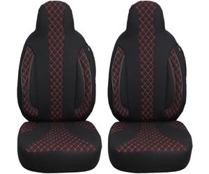BREMER SITZBEZÜGE Measure Pilot Car Seat Covers Compatible with Kia Optima 3 TF Driver & Passenger from 2010-2015,Car Seat Covers Protective Cover Set Car Seat Covers Pack of 2 in Black/Red Stitching