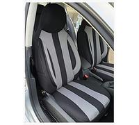 BREMER SITZBEZÜGE Measure Pilot Car Seat Covers Compatible with Smart Fortwo 453 Driver & Passenger from 2014 / Car Seat Covers Protective Cover Set Car Seat Covers Pack of 2 in Black/Grey