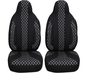 BREMER SITZBEZÜGE Measure Pilot Car Seat Covers Compatible with VW Golf Sportsvan Driver & Passenger from 2014-2021 / Car Seat Covers Protective Cover Set Car Seat Covers Pack of 2 in Black/White